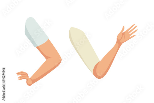 Woman Character Arms as Constructor with Separated Body Part Vector Set