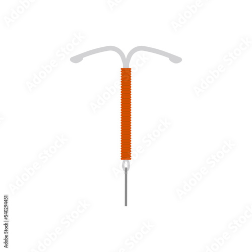 Intrauterine device with copper. IUD. Vector illustration. 