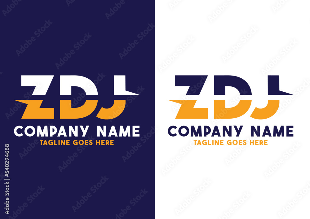 Letter ZDJ logo design vector template, ZDJ logo - obrazy, fototapety, plakaty 