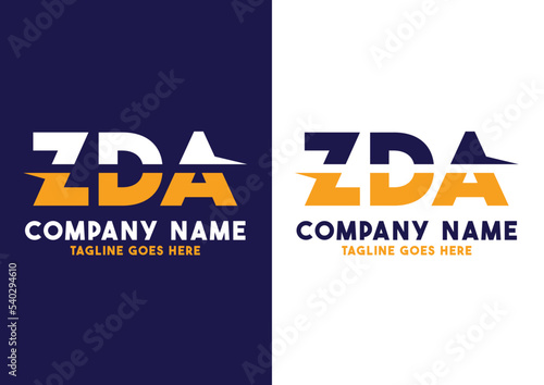 Letter ZDA logo design vector template, ZDA logo