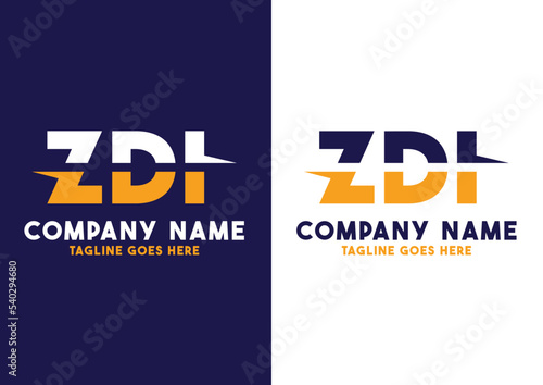 Letter ZDI logo design vector template, ZDI logo