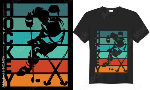 My favorite game is hockey typographic vector t-shirt design