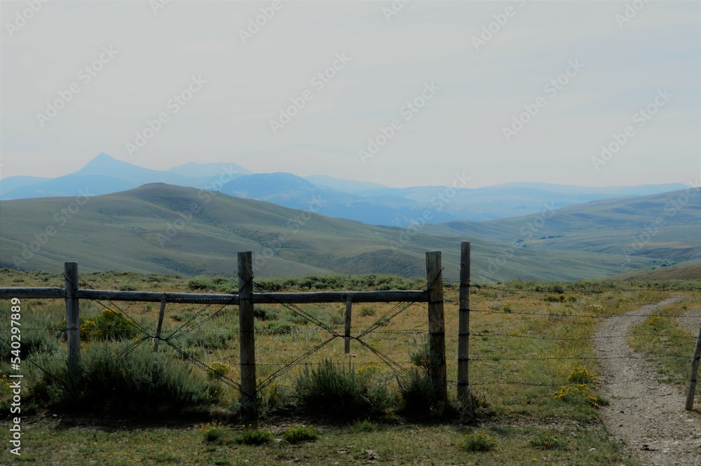 Mountain Landscape with Fence in the foreground