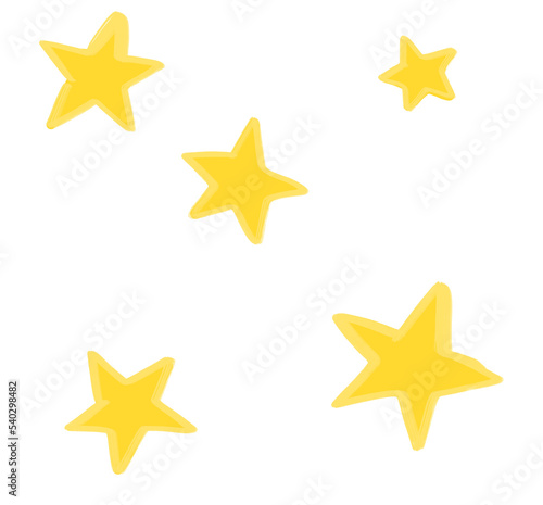 Yellow bright star doodle freehand sketch drawing shape form abstrct element of night sky shining art