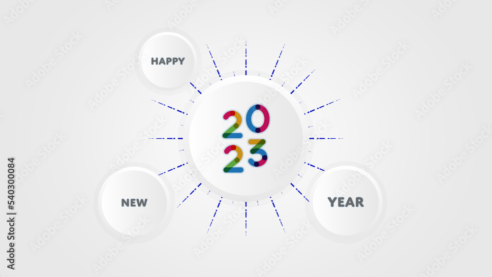 Happy new year 2023. Annual event celebration background template for promotion, banner, business, card, greeting. Happy new year 2023. Annual event celebration background template for promotion, banner, business, card, greeting.