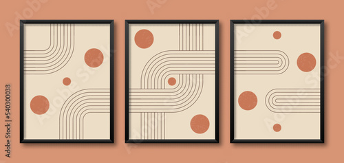 Flat Design Geometric Line And Circle Boho Wall Art Decoration