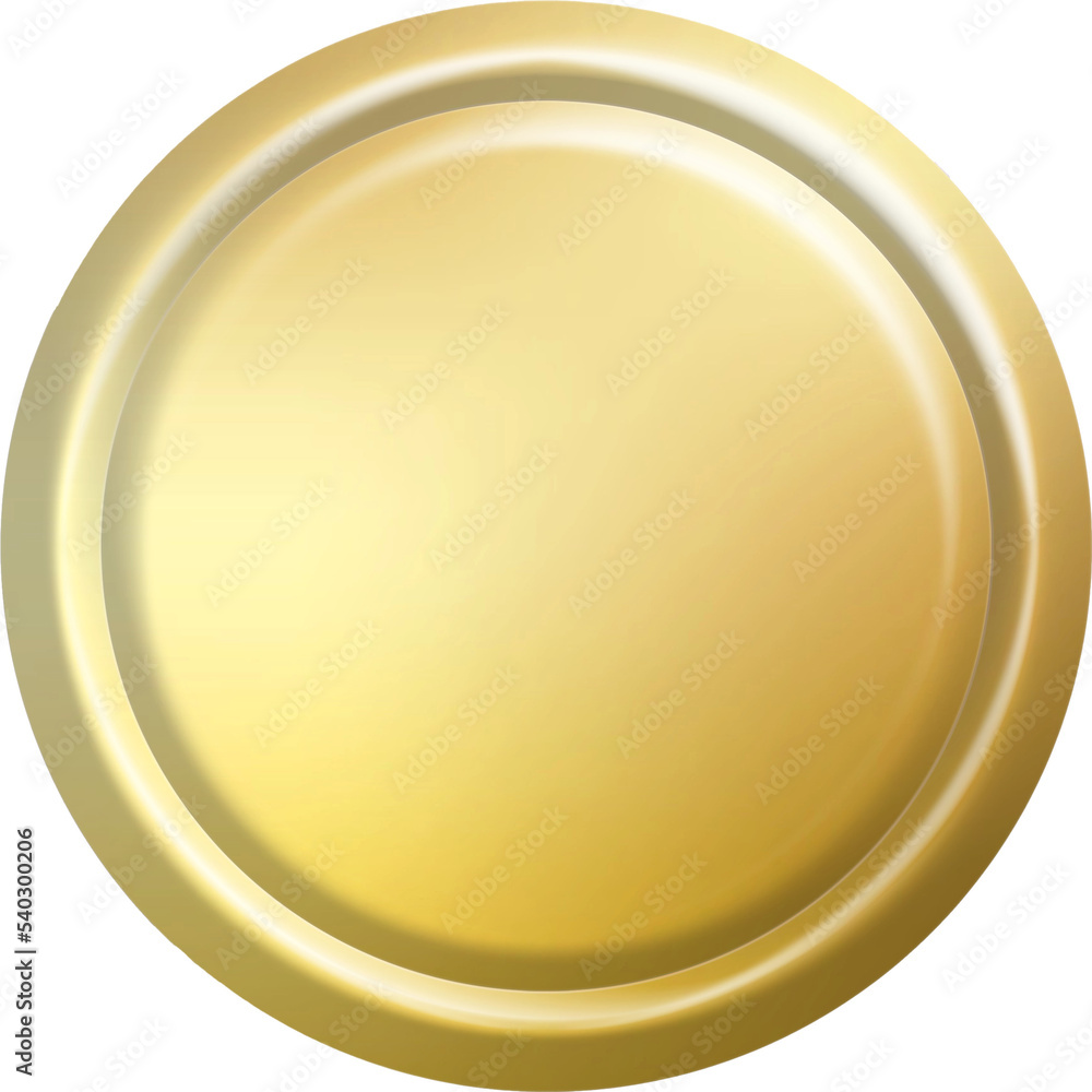 Gold foil texture 3d button stamp, golden elegant shiny metallic certificate sign Gold foil texture 3d button stamp, golden elegant shiny metallic certificate sign