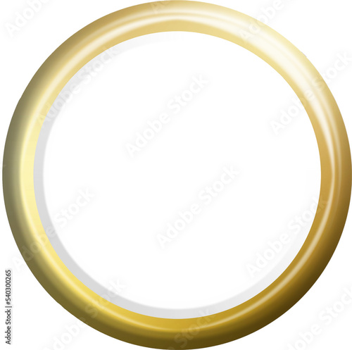 Gold white foil texture 3d circle button stamp, golden elegant shiny metallic certificate sign