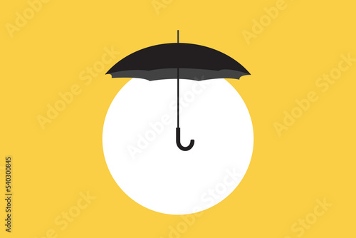 umbrella protect the problem. concept of problem solving, guard, economy crisis or market crash.