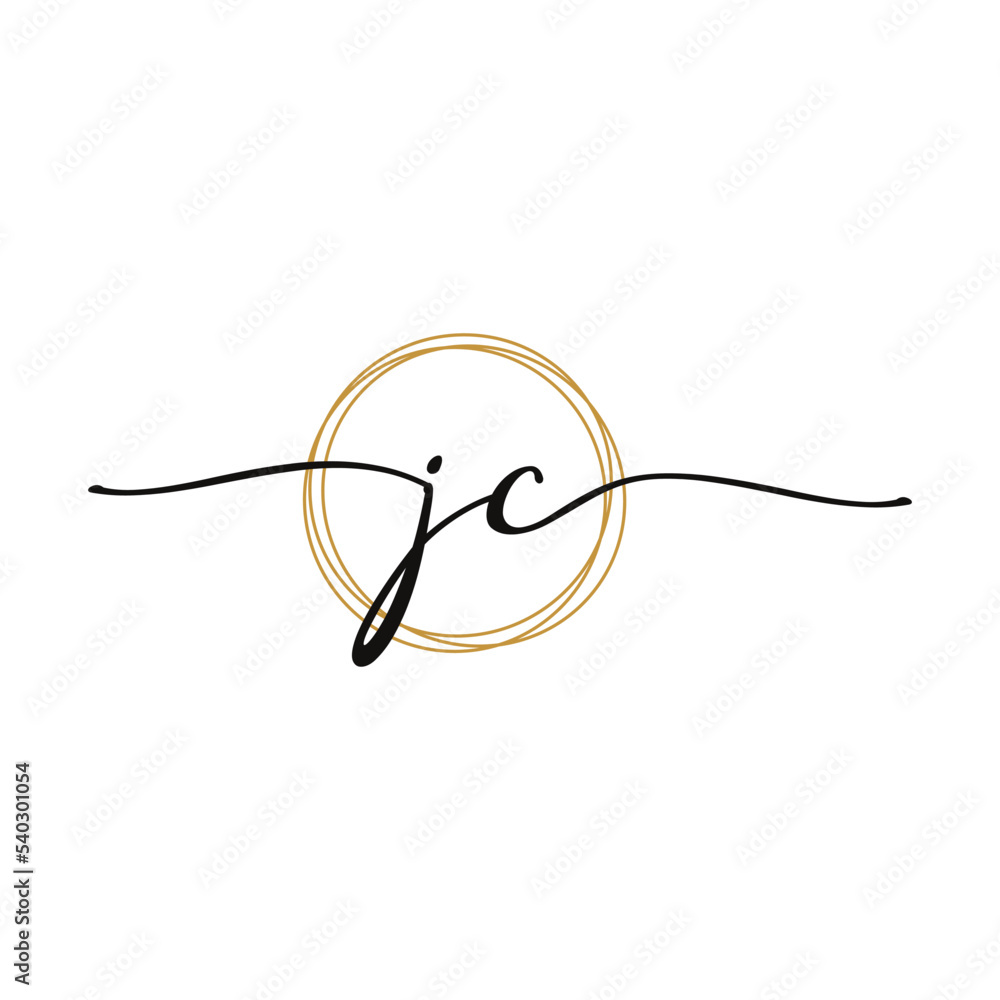 Letter J C Initial Beauty Logo Template Letter J C Initial Beauty Logo Template
