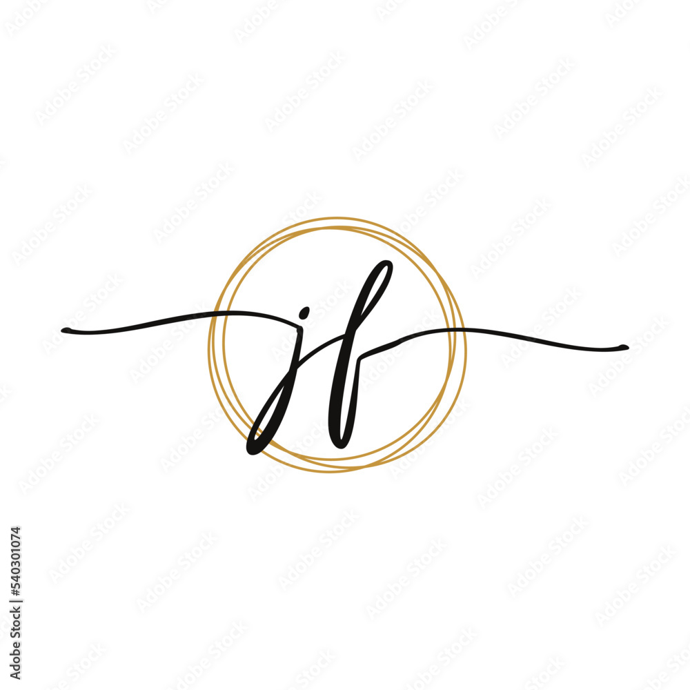 Obraz premium Letter J F Initial Beauty Logo Template