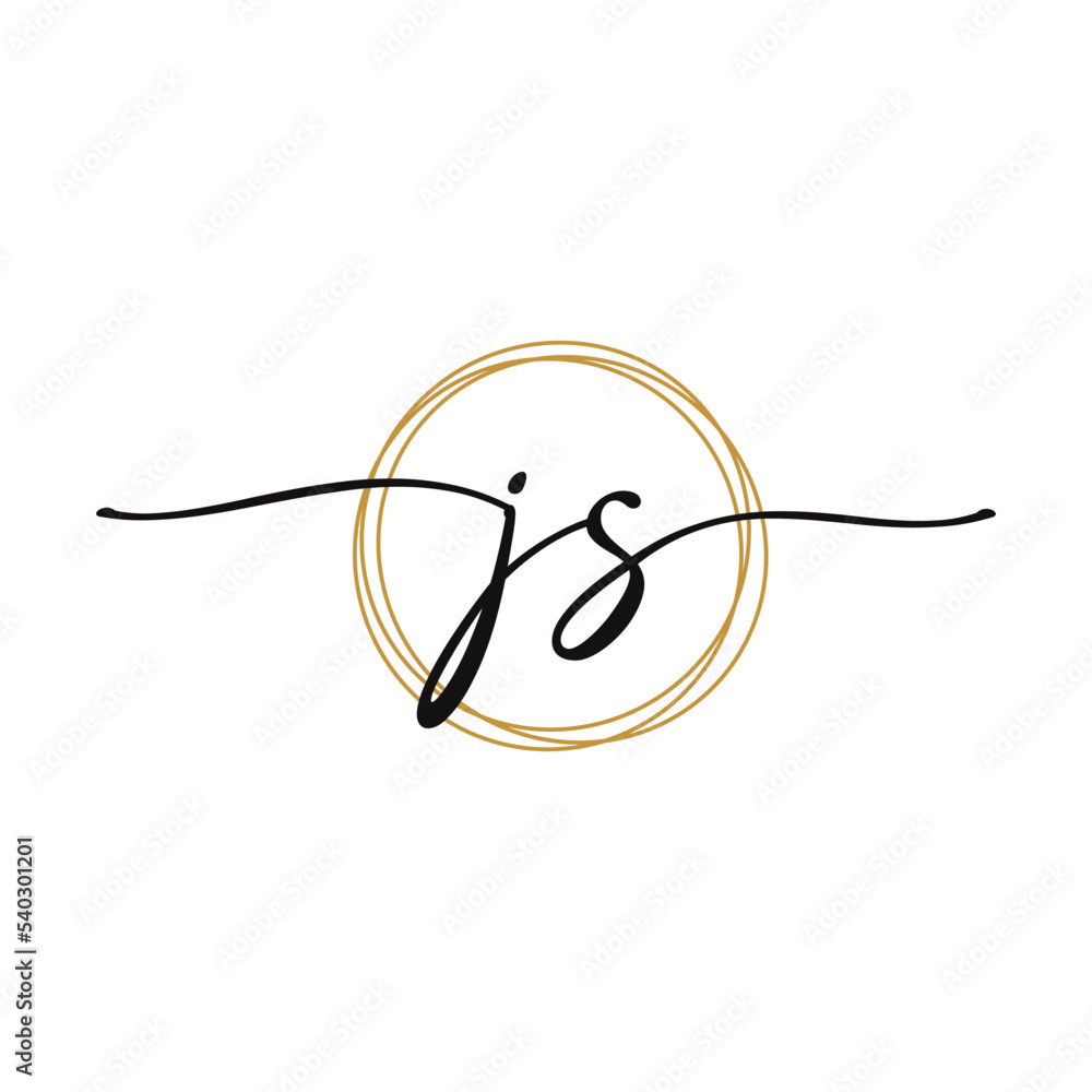 Obraz premium Letter J S Initial Beauty Logo Template