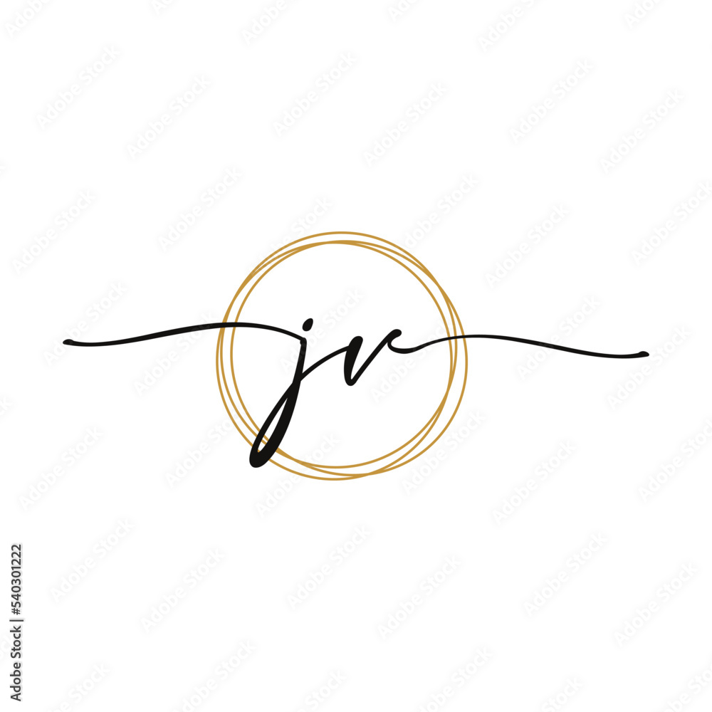 Letter J V Initial Beauty Logo Template Letter J V Initial Beauty Logo Template