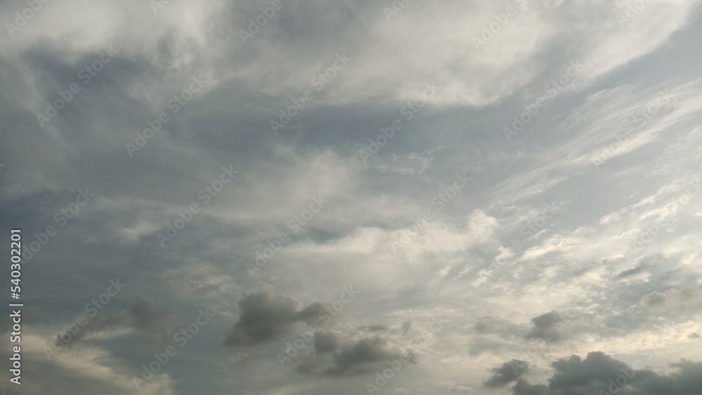 The view of black clouds in the gray sky. The view of black clouds in the gray sky.