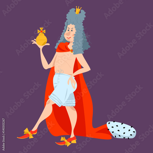 The naked emperor, the character of the book ”The Emperor’s New Clothes” of Hans Christian Andersen