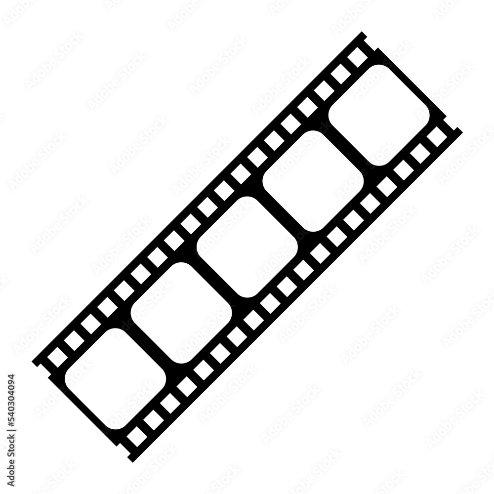 Silhouette of the Filmstrip for Art Illustration, Movie Poster, Apps, Website, Pictogram or Graphic Design Element. Format in PNG