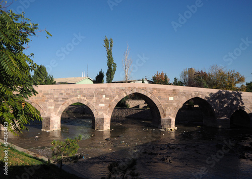 Akköprü (White Bridge), one of the Seljuk period buildings.  The bridge was constructed  in 13th century.  photo