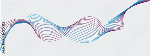 Abstract modern multicolored wavy stylized blend lines on white background. blending gradient colors. Vector illustration lines created using blend tool.