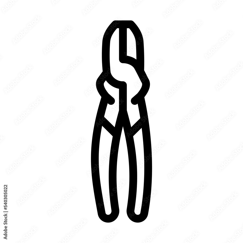 linesman pliers line icon vector. linesman pliers sign. isolated contour symbol black illustration linesman pliers line icon vector. linesman pliers sign. isolated contour symbol black illustration