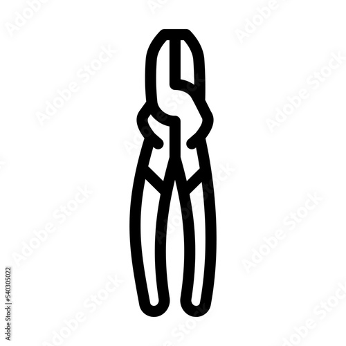 linesman pliers line icon vector. linesman pliers sign. isolated contour symbol black illustration