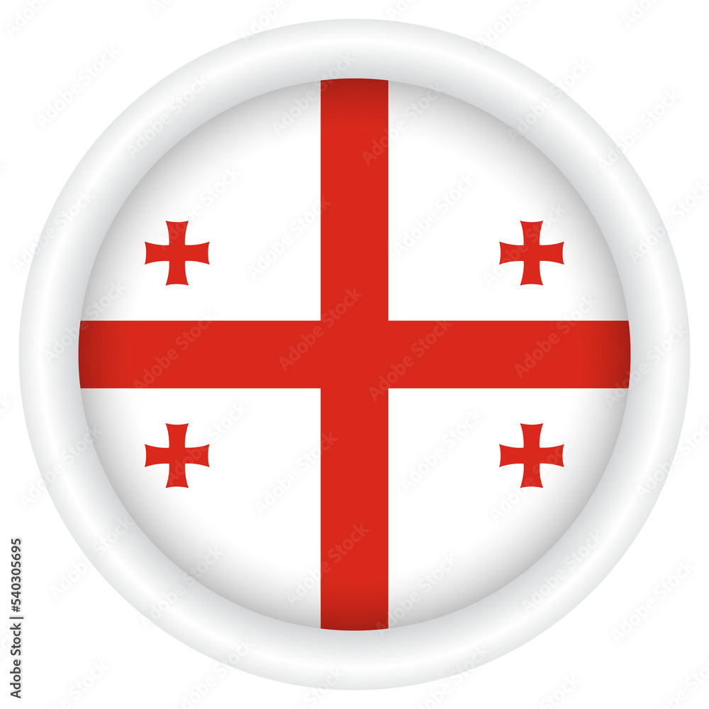 Obraz premium Georgia Flag badge PNG image.