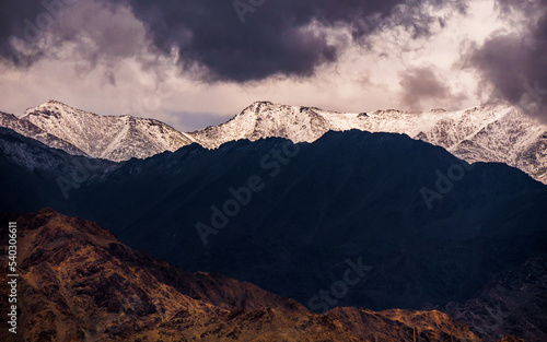Panoramic view of mountain range of Ladakh.