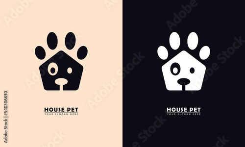 pet dog house simple design logo vector icon