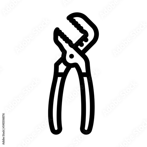tongue groove pliers line icon vector. tongue groove pliers sign. isolated contour symbol black illustration