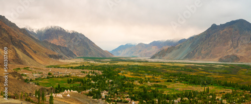 Beautiful landscape of Ladakh covering mountain range and sky