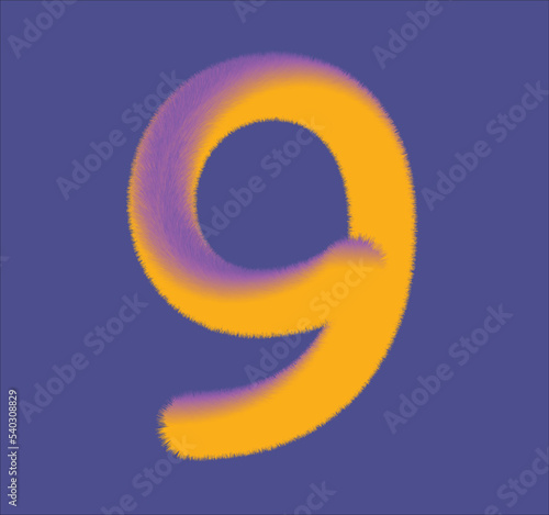 nine counting word in fur form 
