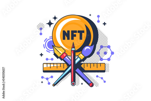 Cool nft tart digital cryptocurrency token vector