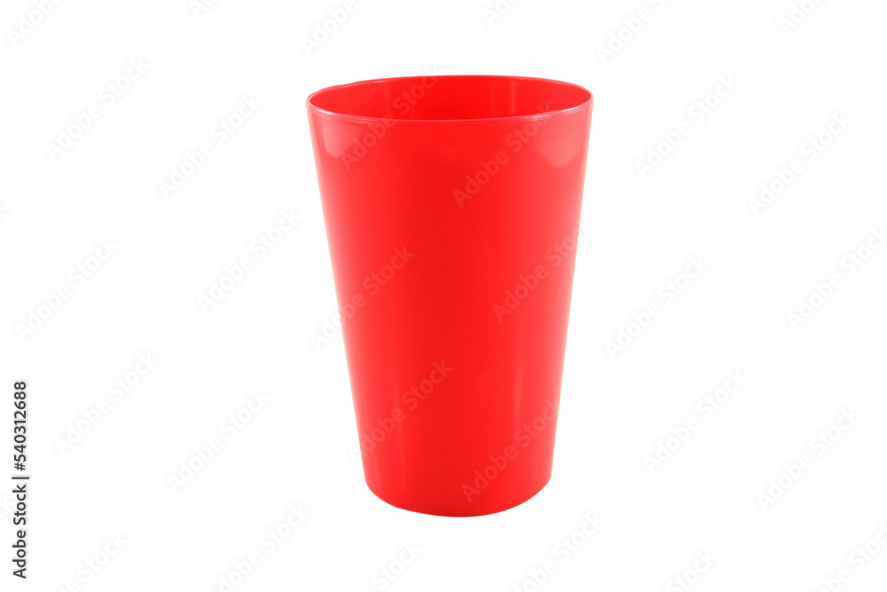red plastic cup isolated on white background. red plastic cup isolated on white background.