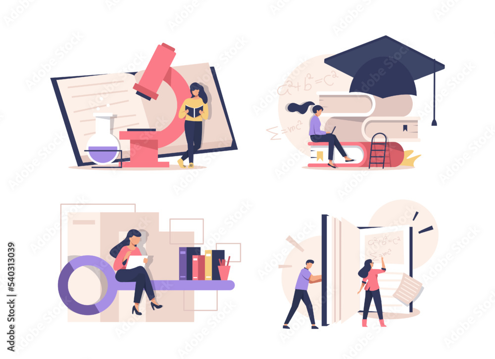 education concept,Learning,Books and reading,flat design icon vector illustration