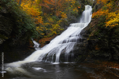 Fall color around Dingmans Falls in Pennsylvania