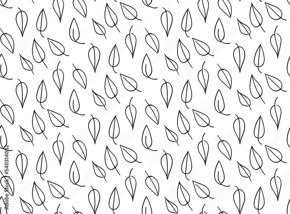 Seamless vector pattern of falling leaves. line art Seamless vector pattern of falling leaves. line art