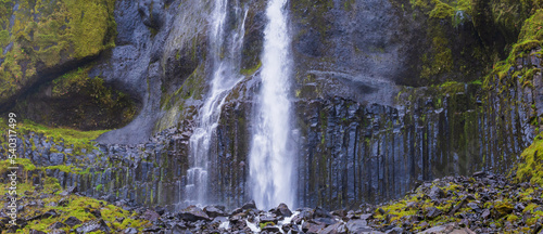 Landdscape of the Bjarnarfoss Waterfall (Snæfellsnes Peninsula, Iceland) photo