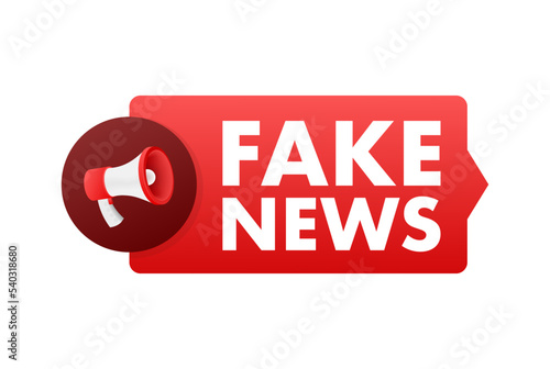 Fake news megaphone, electronic internet fraud. Vector illustration.