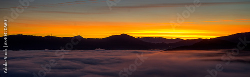 Sea of clouds in basque mountains  Elgeta