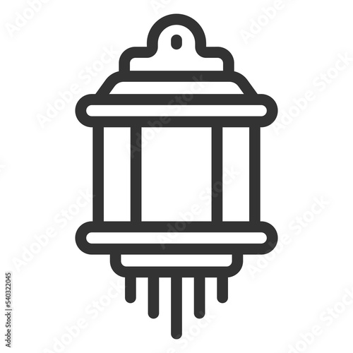 Chinese lantern - icon, illustration on white background, outline style