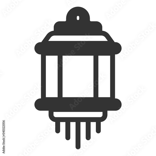 Chinese lantern - icon, illustration on white background, glyph style
