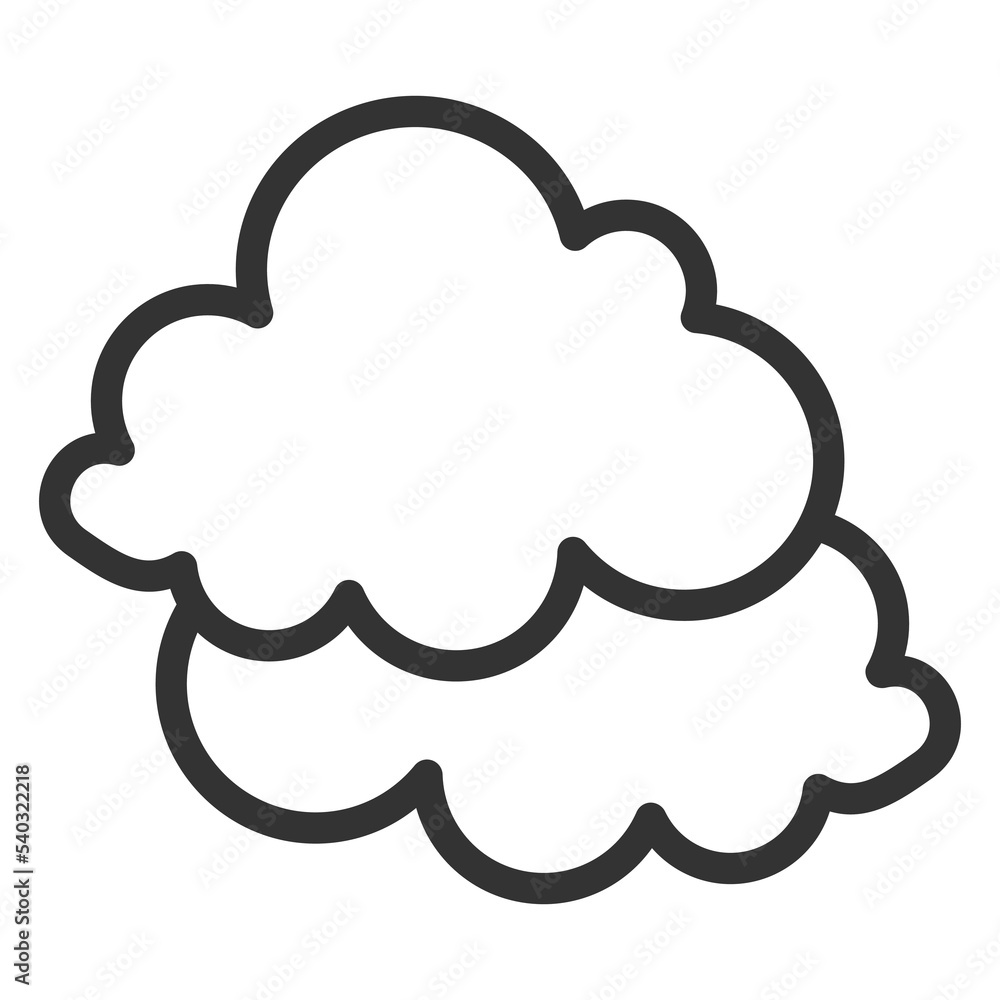 Clouds in the sky - icon, illustration on white background, outline style Clouds in the sky - icon, illustration on white background, outline style