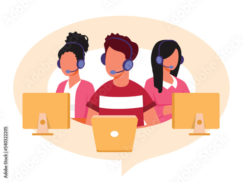 Live support concept. Business customer care service concept. Icon for contact us, support, help, phone call and website click. Flat vector illustration.	
