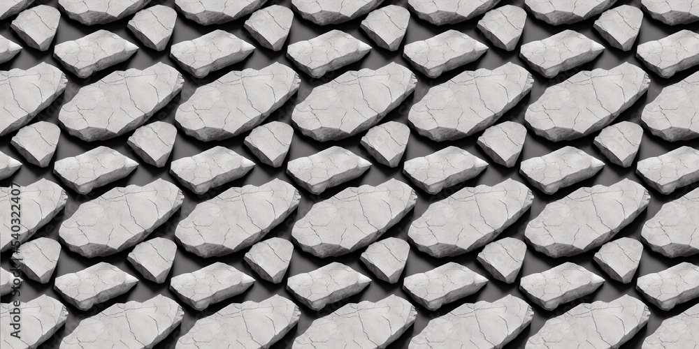 Naklejka premium Seamless decorative pattern of gray angular stones