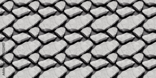 Seamless decorative pattern of gray angular stones