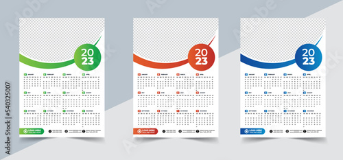 Wall calendar template 2023