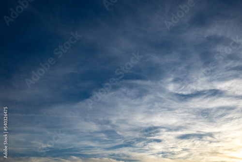 Fototapeta Naklejka Na Ścianę i Meble -  Beautiful Dramatic scenery of sky and clouds during sunset twilight time.