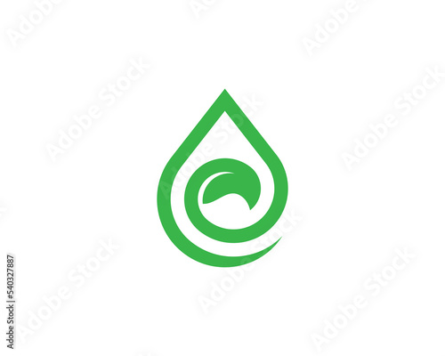 Leaf Water Drop Logo Concept symbol sign icon Design Element. Nature, Eco, Droplet Logotype. Vector illustration template