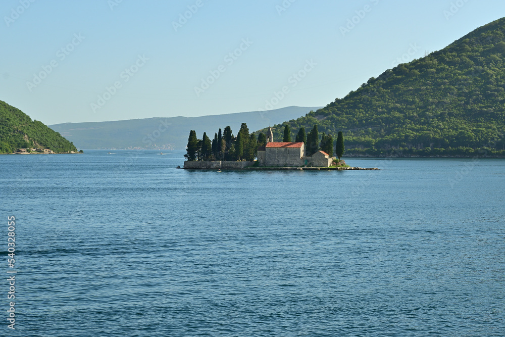 Catholic monastery of Saint George. The Bay of Kotor. Montenegro