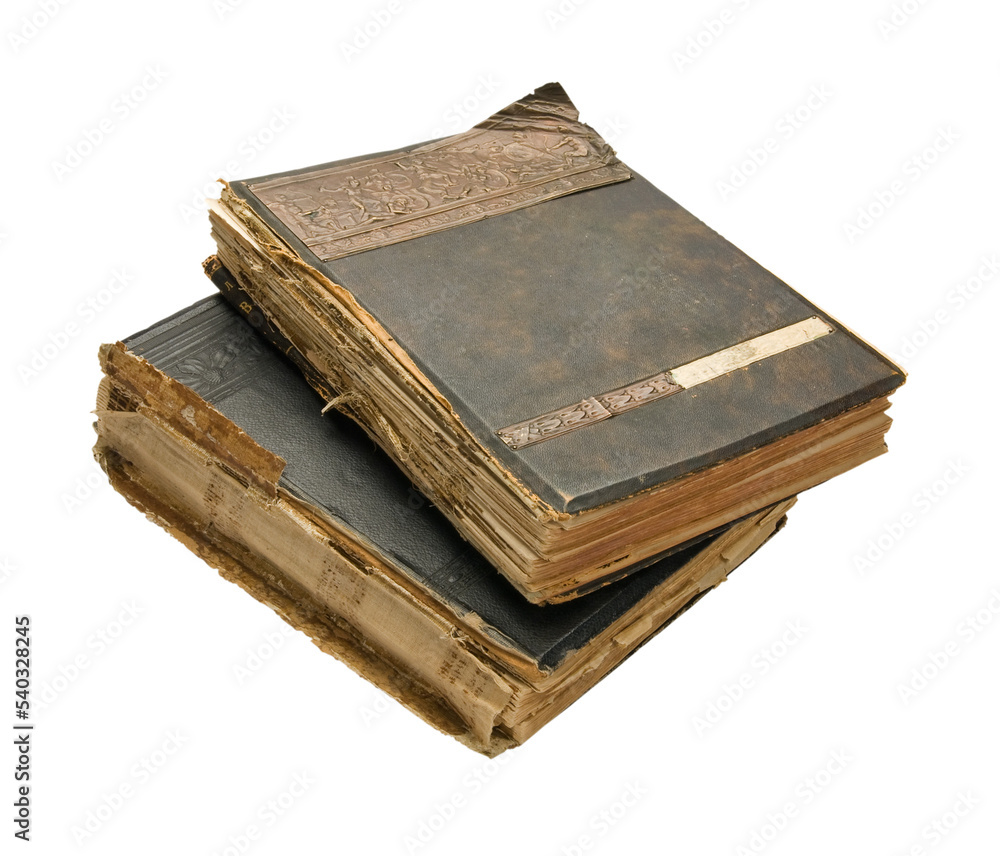 old book with an engraving, isolated on white background old book with an engraving, isolated on white background