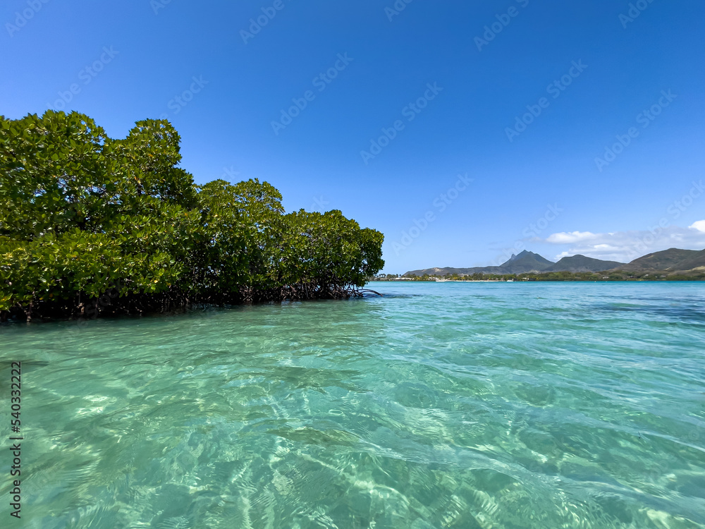 Turquoise water of Ile aux Cerfs, Mauritius